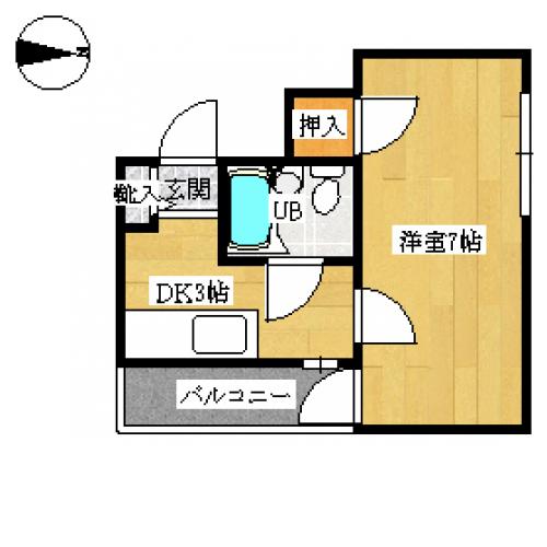 ブリリアンマンション-1K(112188576)の間取り図