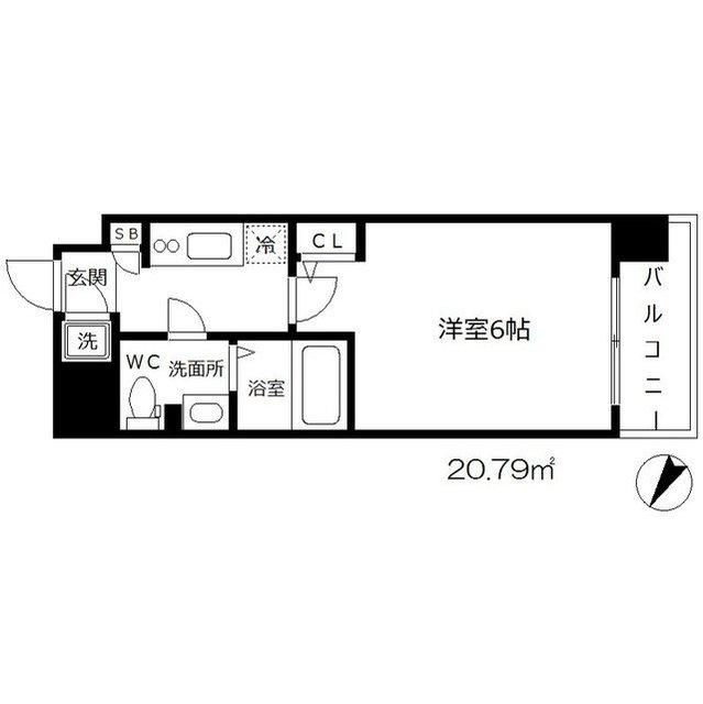 エスリード梅田グランノース-1K(85403336)の間取り図