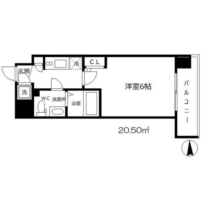 エスリード梅田グランノース-1K(89216834)の間取り図
