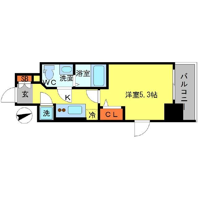 エスリード福島ＷＥＳＴ-1K(112628436)の間取り図