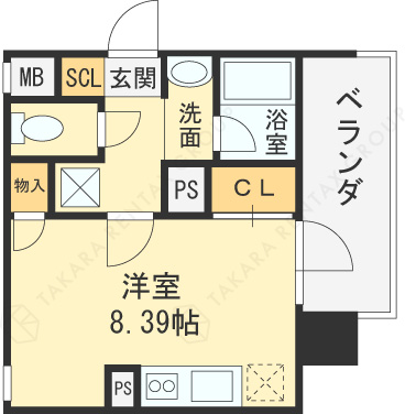 Ｍｅｔｒｏｓａ南森町-1K(111256628)の間取り図