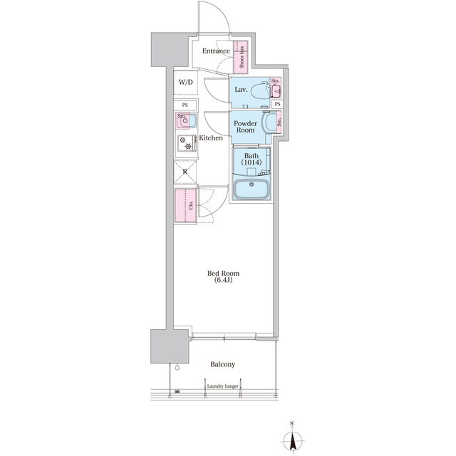 ＢＰＲレジデンス新梅田-1K(85649258)の間取り図