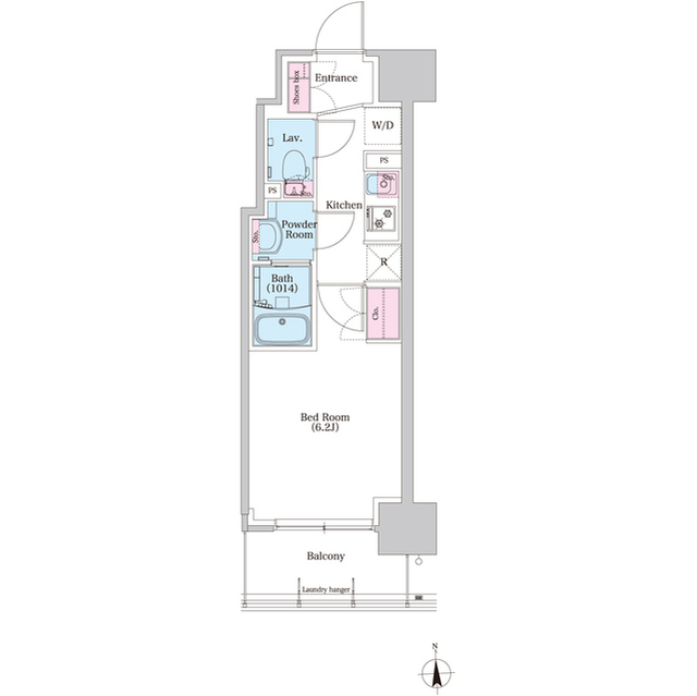 ＢＰＲレジデンス新梅田-1K(85649267)の間取り図