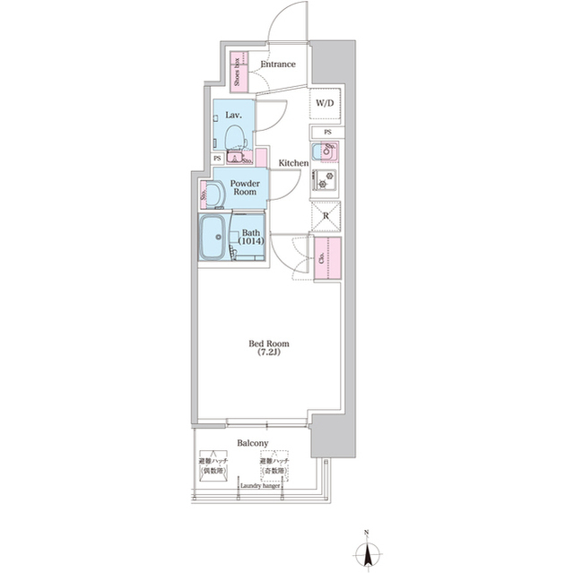 ＢＰＲレジデンス新梅田-1K(85649239)の間取り図