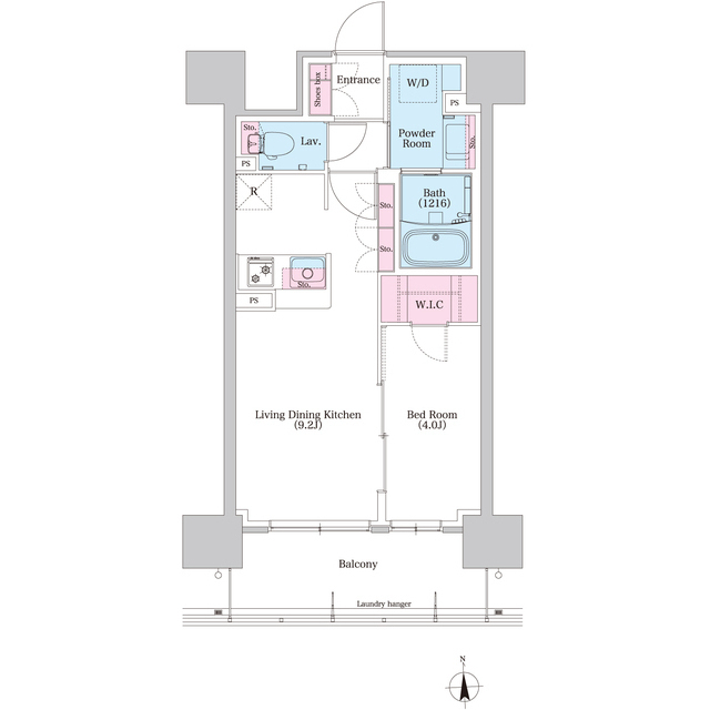 ＢＰＲレジデンス新梅田-1LDK(85649298)の間取り図