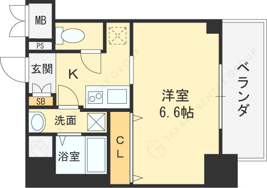 Ｌｕｘｅ海老江Ⅱ-1K(86122537)の間取り図