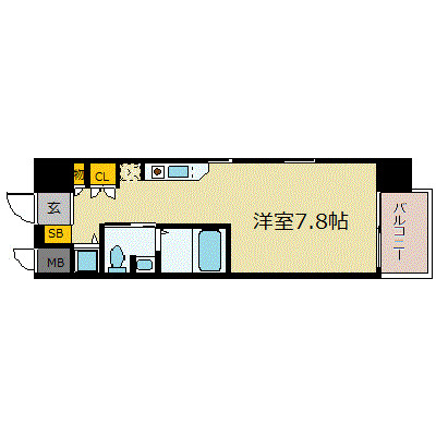 エスリード御堂筋梅田-1K(99625821)の間取り図