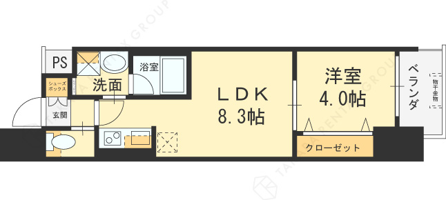 コンフォリア西天満-1LDK(94774777)の間取り図