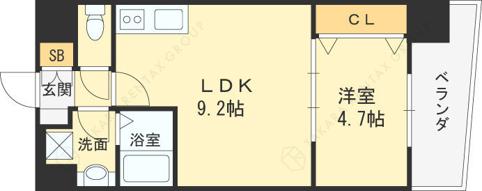 シェリロ神山-1LDK(88201381)の間取り図