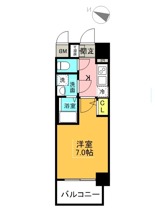 エスリード大阪梅田ＷＥＳＴ-1K(96855820)の間取り図