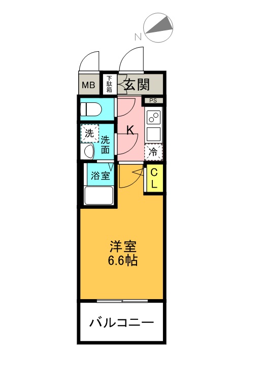 エスリード大阪梅田ＷＥＳＴ-1K(112738653)の間取り図