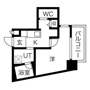 Ｂｌｕｅ福島-1K(87256867)の間取り図