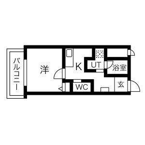 Ｂｌｕｅ福島-1K(87256869)の間取り図