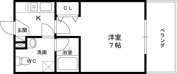 ＳＥＲＥＮｉＴＥ中津-1K(88020214)の間取り図