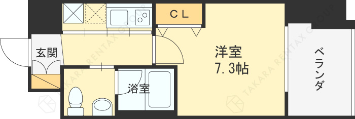 イノセント堂山-1K(87352793)の間取り図