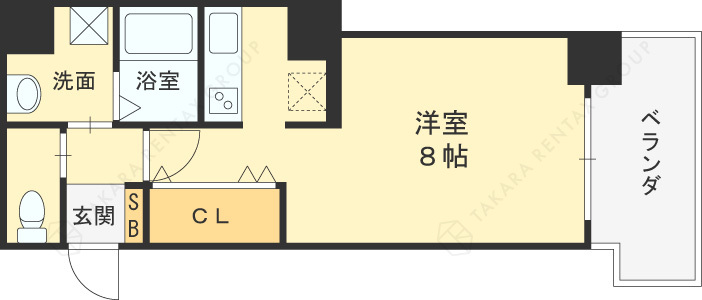 アヴェニール天神橋-1R(112367909)の間取り図