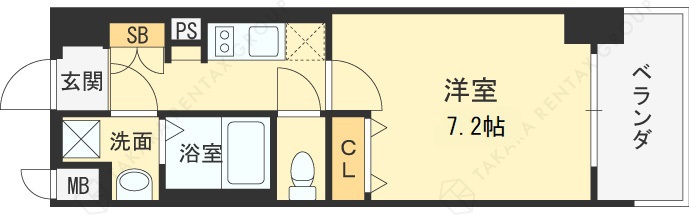 レオンコンフォート天神橋-1K(87444817)の間取り図