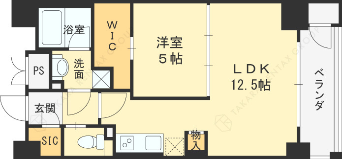 ネットフローラ梅田北-1LDK(87686998)の間取り図