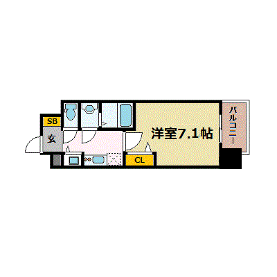 プレサンス野田阪神駅前ザ・ファースト-1K(97806233)の間取り図