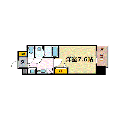 プレサンス野田阪神駅前ザ・ファースト-1K(88454503)の間取り図