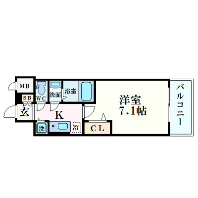 プレサンス野田阪神駅前ザ・ファースト-1K(97337056)の間取り図