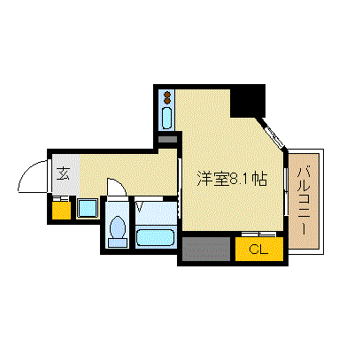 ル・パルトネール梅田北-1R(95761498)の間取り図