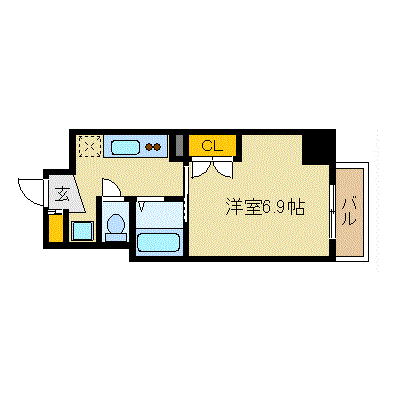 ル・パルトネール梅田北-1K(95761463)の間取り図