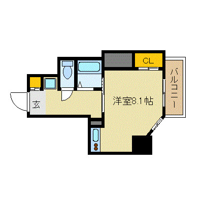 ル・パルトネール梅田北-1R(104770954)の間取り図