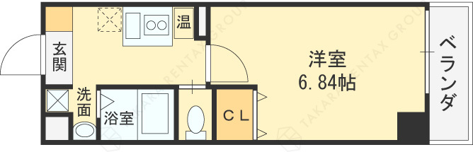 みおつくし西梅田Ⅳ-1K(112151524)の間取り図