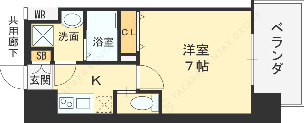 ＢＰＲレジデンス福島-1K(97666190)の間取り図