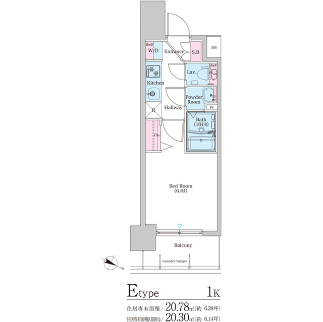 ＢＰＲレジデンス天満橋-1K(88779262)の間取り図