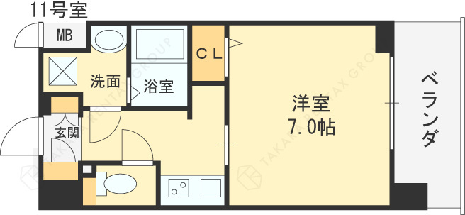 ＳーＲＥＳＩＤＥＮＣＥ福島ｇｒａｎｄｅ-1K(111532244)の間取り図