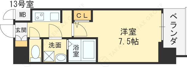 ＳーＲＥＳＩＤＥＮＣＥ福島ｇｒａｎｄｅ-1K(96898115)の間取り図