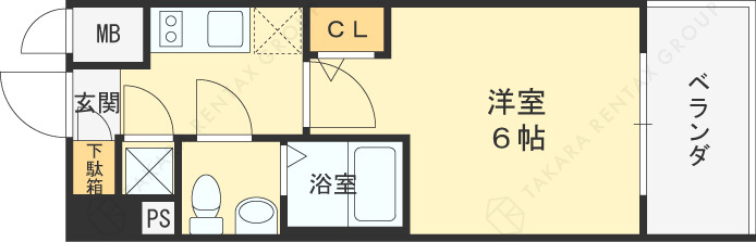 エスリード大阪梅田リュクス-1K(97036716)の間取り図