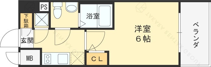 エスリード大阪梅田リュクス-1K(97036688)の間取り図
