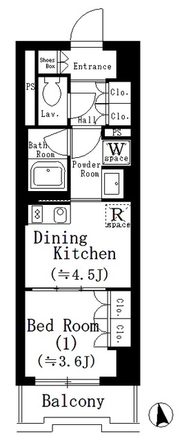 エル・セレーノ大阪天神橋-1DK(88924518)の間取り図