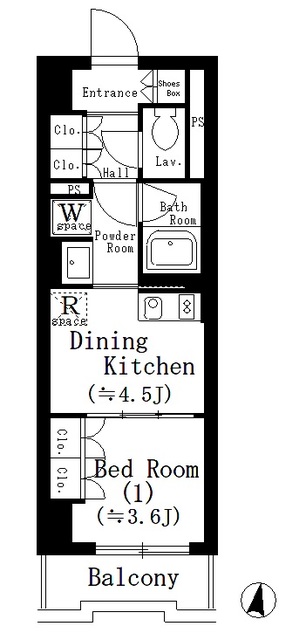 エル・セレーノ大阪天神橋-1DK(88924534)の間取り図
