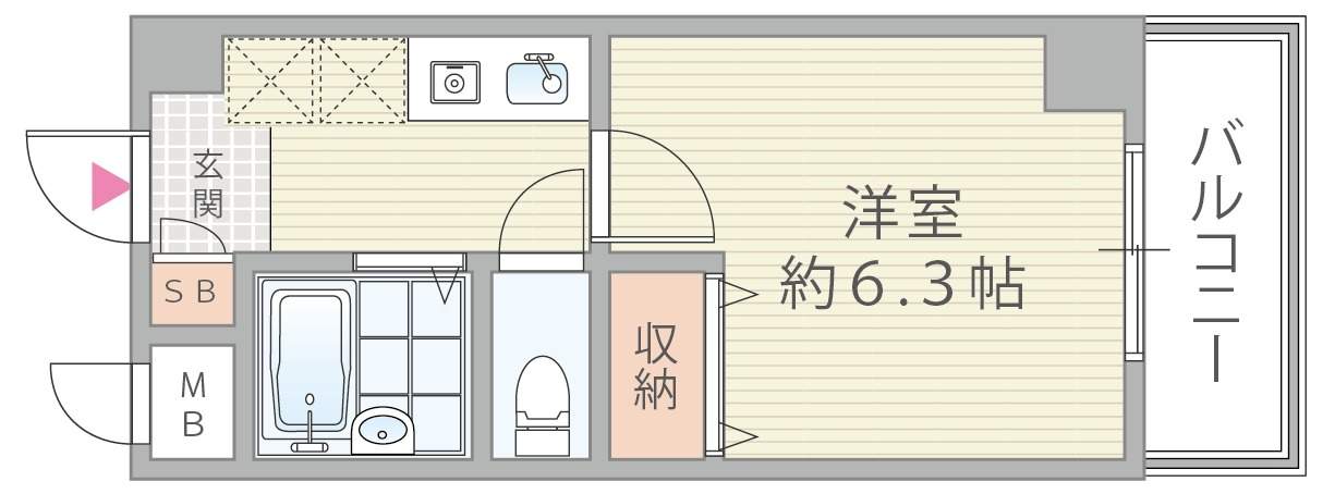 おおきに北梅田サニーアパートメント-1K(110700830)の間取り図