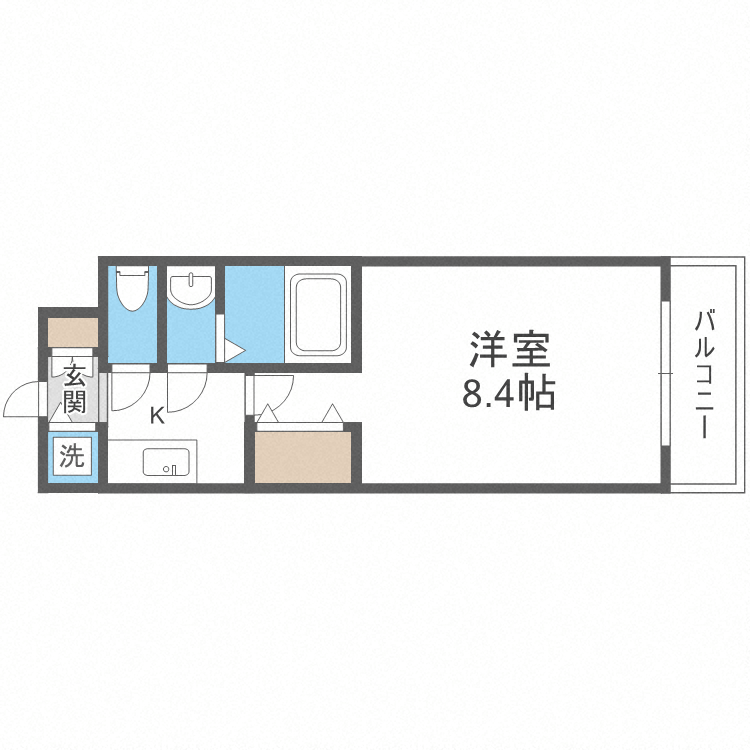 ディクス福島レジデンス-1K(112095724)の間取り図