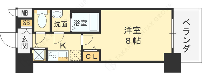 ディクス福島レジデンス-1K(105357095)の間取り図