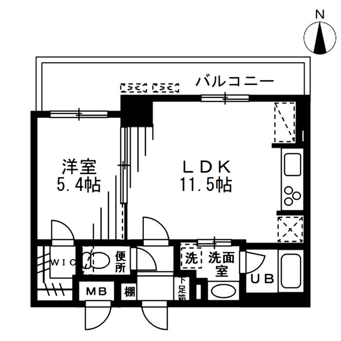 ザ・パークハビオ天満橋-1LDK(92415225)の間取り図