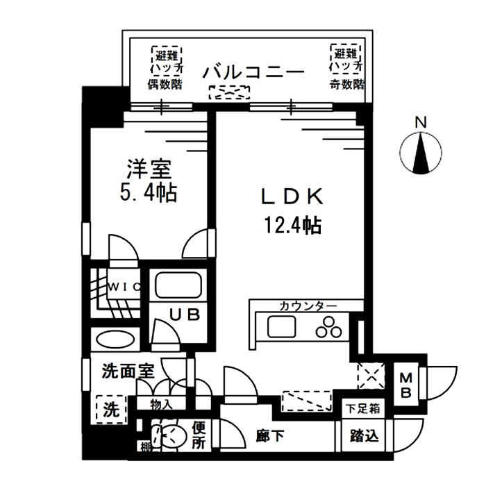 ザ・パークハビオ天満橋-1LDK(94846322)の間取り図