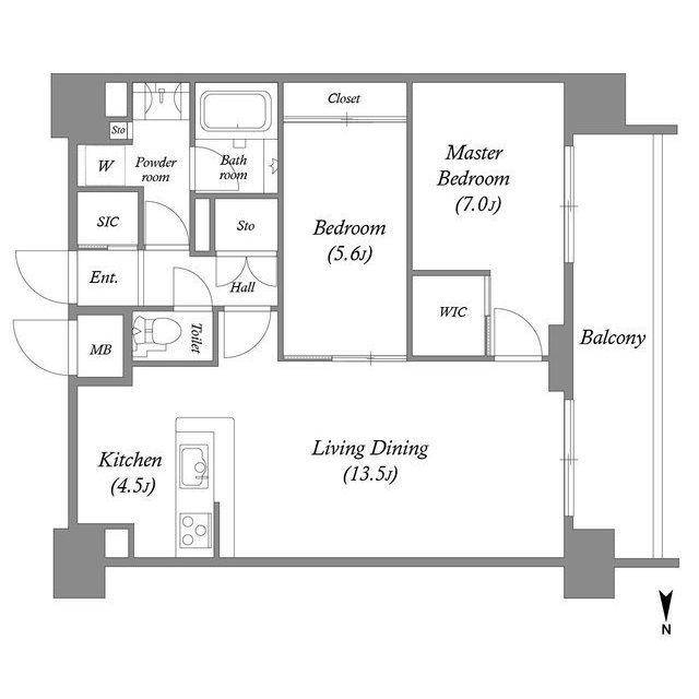 エル・セレーノ天満橋-2LDK(112034114)の間取り図
