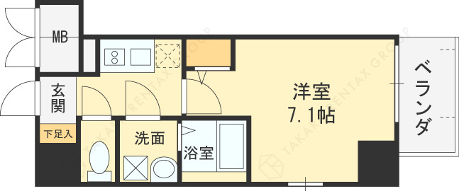サムティ福島Ｒｕｆｌｅ-1K(97003280)の間取り図