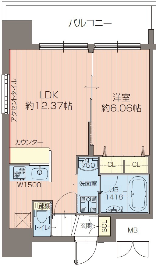 プレジオ海老江-1LDK(98066179)の間取り図