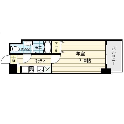 ラクラス福島野田-1K(101853344)の間取り図