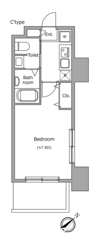 ラクラス福島野田-1K(111606255)の間取り図