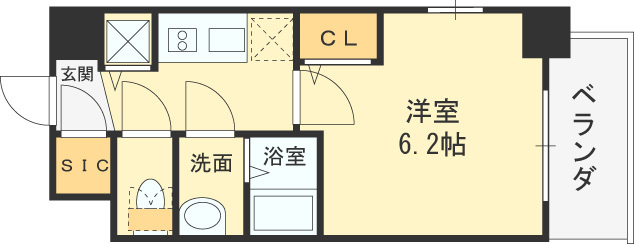アドバンス西梅田ビオス-1K(102970269)の間取り図