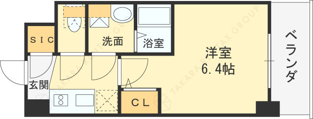 アドバンス西梅田ビオス-1K(91861418)の間取り図