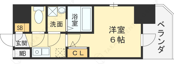 エスリードレジデンス梅田フロント-1K(105395500)の間取り図